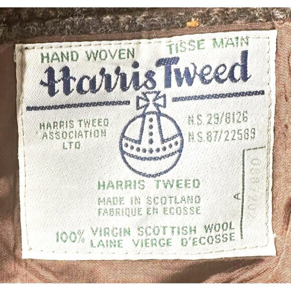 Vintage Harris Tweed Wool Blazer Mens Sport Coat Two Button Jacket Brown 42 T - Picture 14 of 16